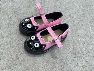 T.U.K. Pink and Black Cat Mary Jane Shoes Size 22